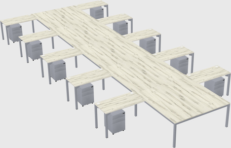 Shared l-shaped desk