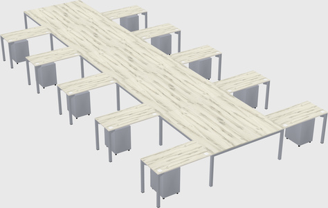 Shared l-shaped desk