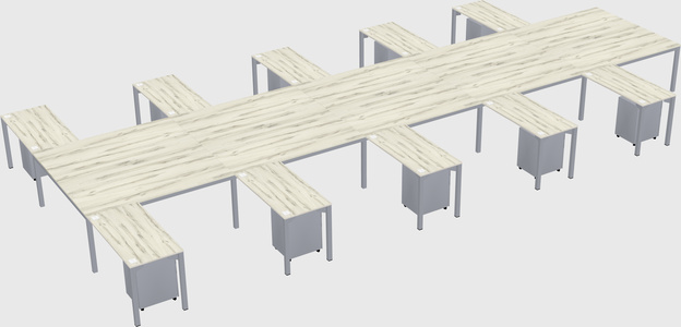 Shared l-shaped desk