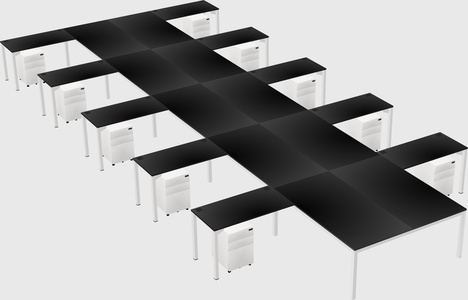 Shared l-shaped desk