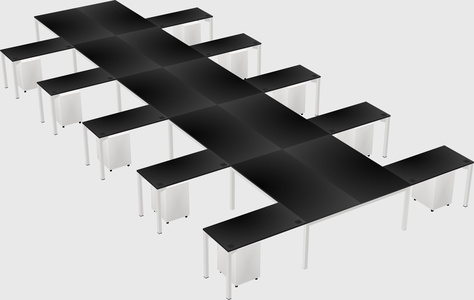 Shared l-shaped desk