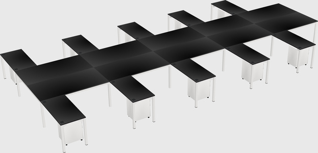 Shared l-shaped desk