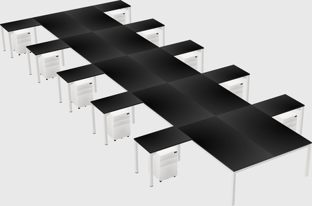Shared l-shaped desk