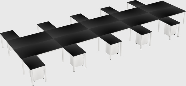 Shared l-shaped desk