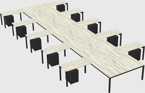 Shared l-shaped desk