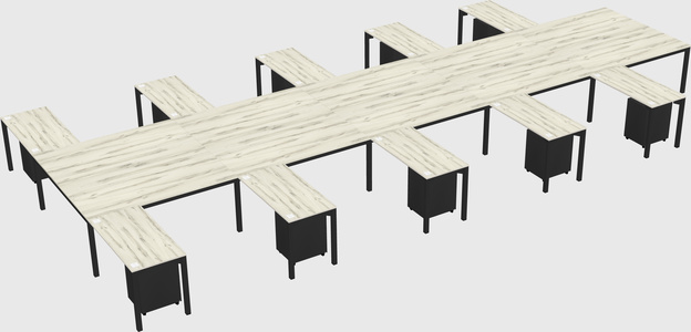 Shared l-shaped desk