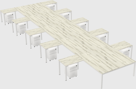 Shared l-shaped desk