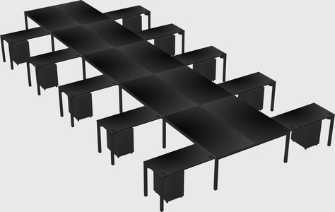 Shared l-shaped desk