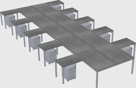 Shared l-shaped desk