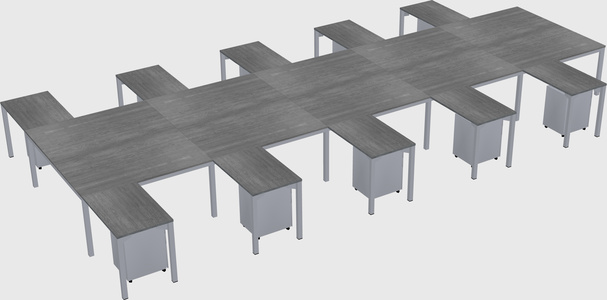 Shared l-shaped desk