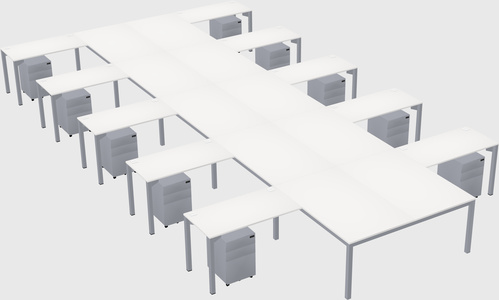 Shared l-shaped desk
