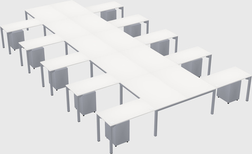 Shared l-shaped desk