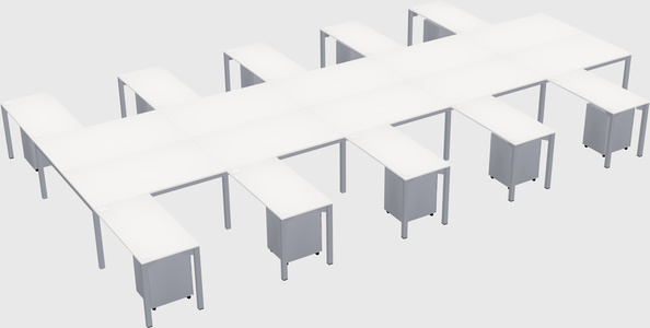 Shared l-shaped desk
