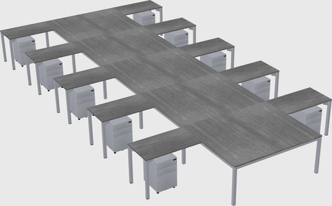 Shared l-shaped desk