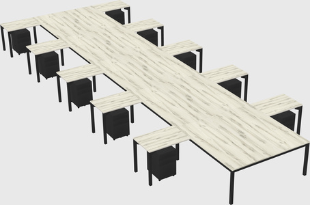 Shared l-shaped desk