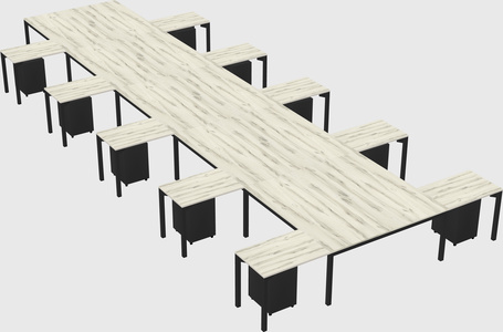 Shared l-shaped desk