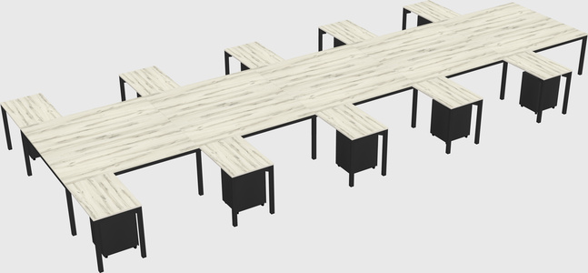 Shared l-shaped desk