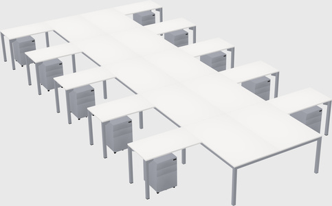 Shared l-shaped desk