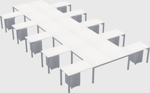 Shared l-shaped desk