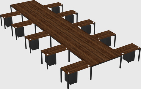 Shared l-shaped desk