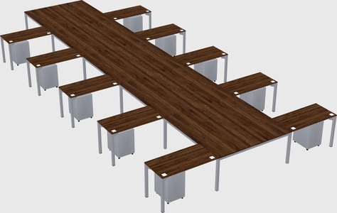 Shared l-shaped desk