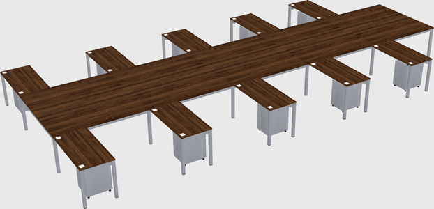 Shared l-shaped desk