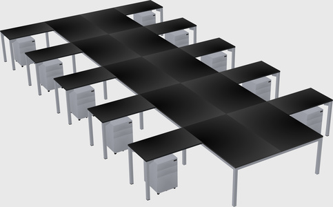 Shared l-shaped desk