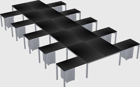 Shared l-shaped desk