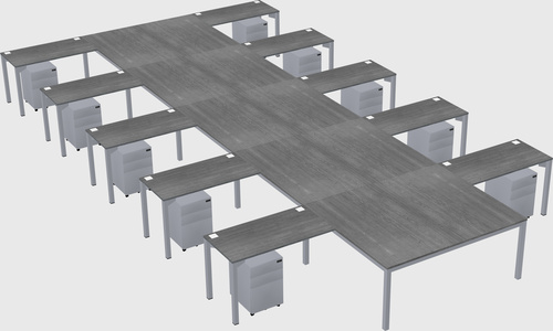 Shared l-shaped desk