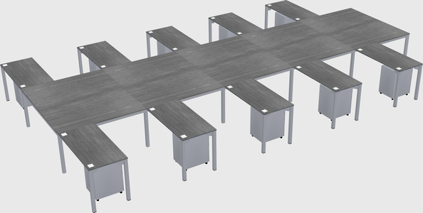 Shared l-shaped desk