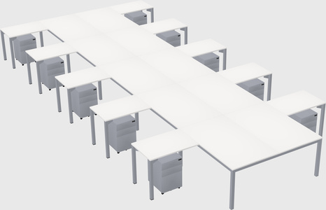 Shared l-shaped desk