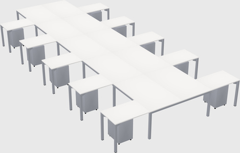 Shared l-shaped desk