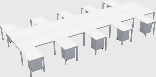 Shared l-shaped desk