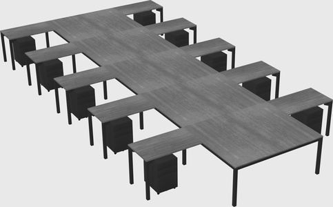 Shared l-shaped desk