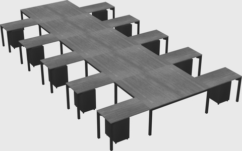 Shared l-shaped desk