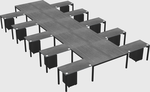 Shared l-shaped desk