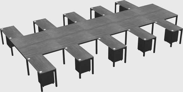 Shared l-shaped desk