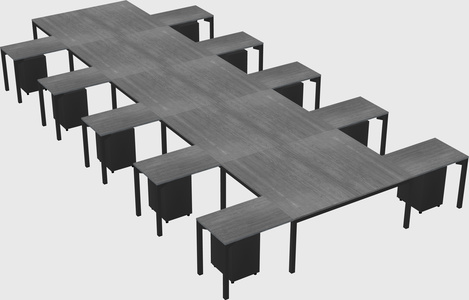 Shared l-shaped desk