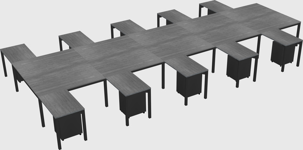 Shared l-shaped desk