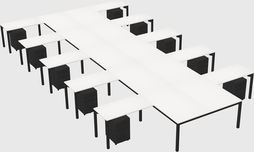 Shared l-shaped desk