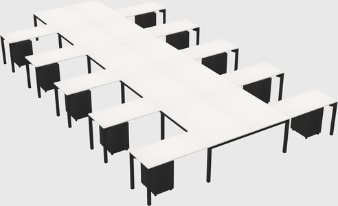 Shared l-shaped desk