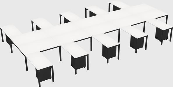 Shared l-shaped desk