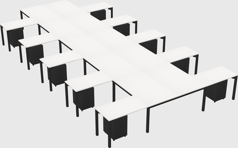 Shared l-shaped desk