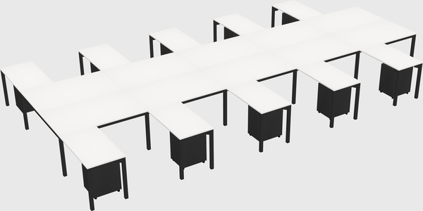 Shared l-shaped desk