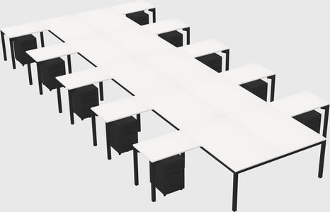 Shared l-shaped desk