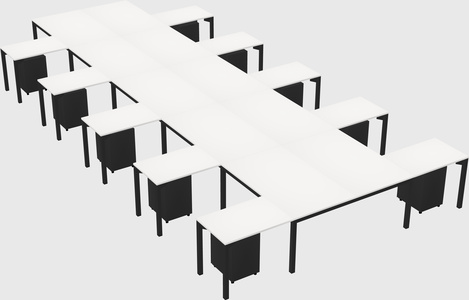 Shared l-shaped desk
