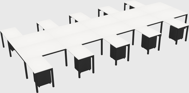Shared l-shaped desk