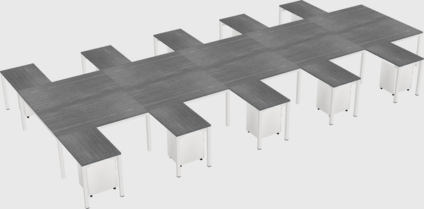 Shared l-shaped desk