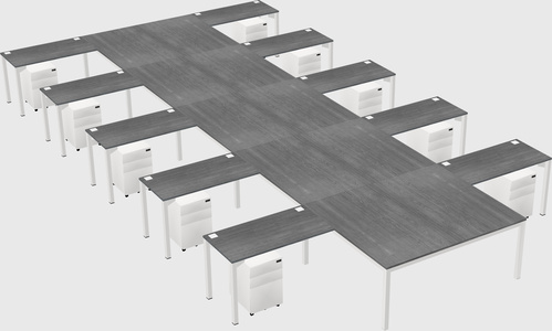 Shared l-shaped desk