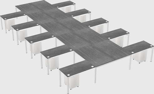 Shared l-shaped desk
